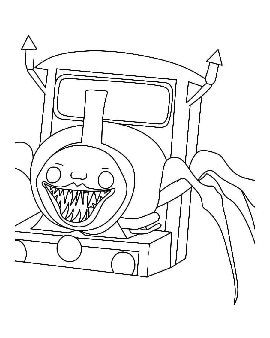 Charming Choo-Choo Charles Free For Kids Coloring Page