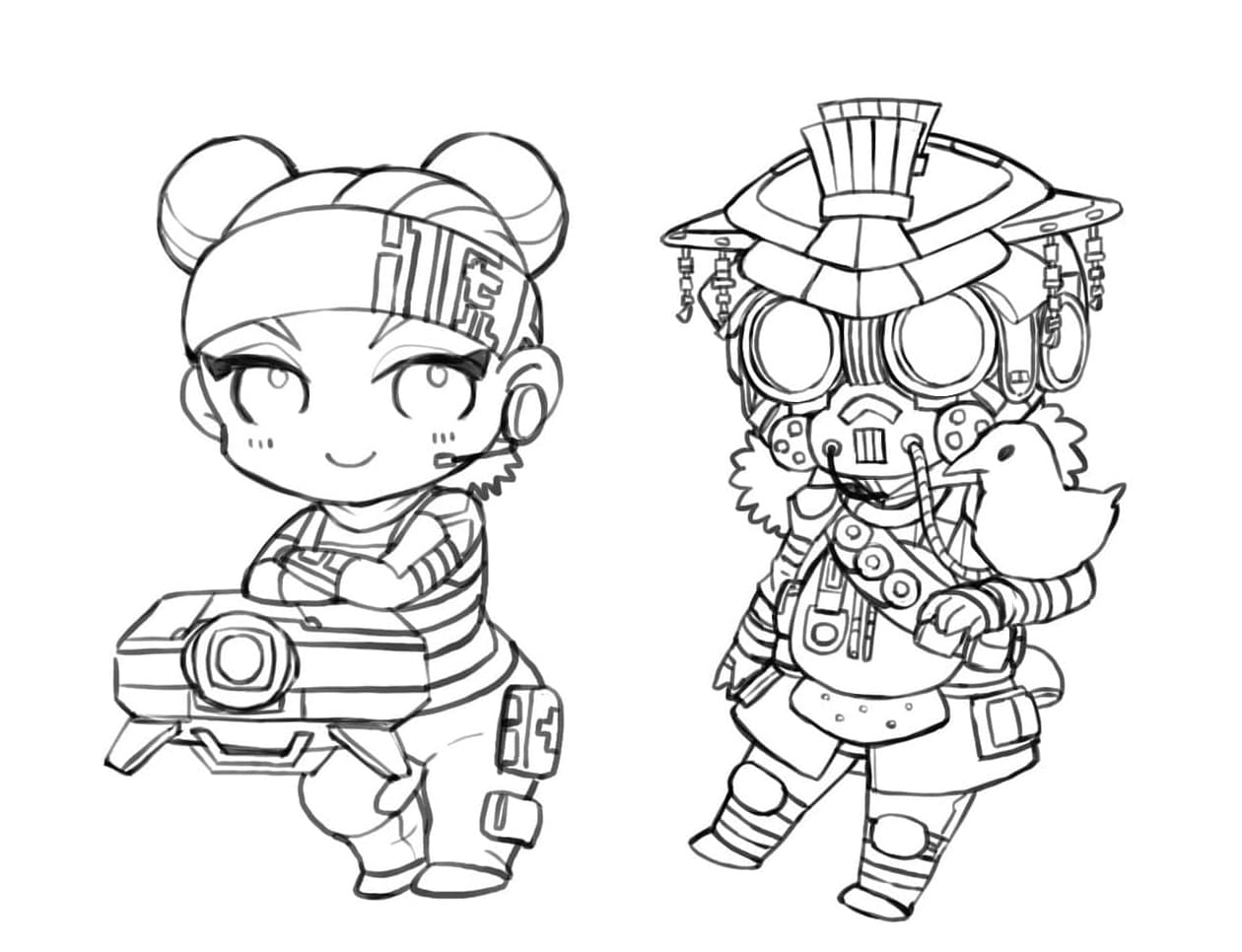 Chibi From Apex Legends Coloring Page