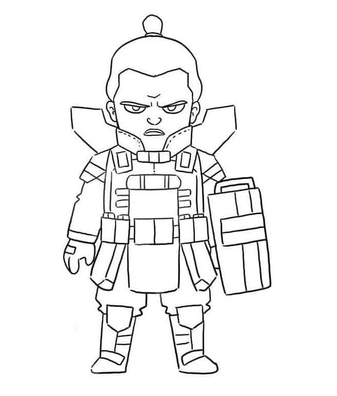 Chibi Gibraltar From Apex Legends Coloring Page