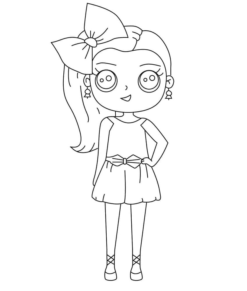 Chibi Jojo Siwa Miniature Magic Coloring Page