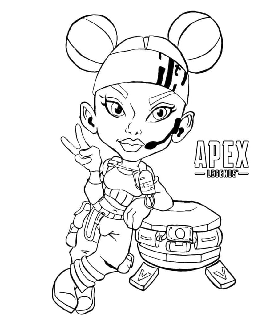 Chibi Lifeline Apex Legends Coloring Page