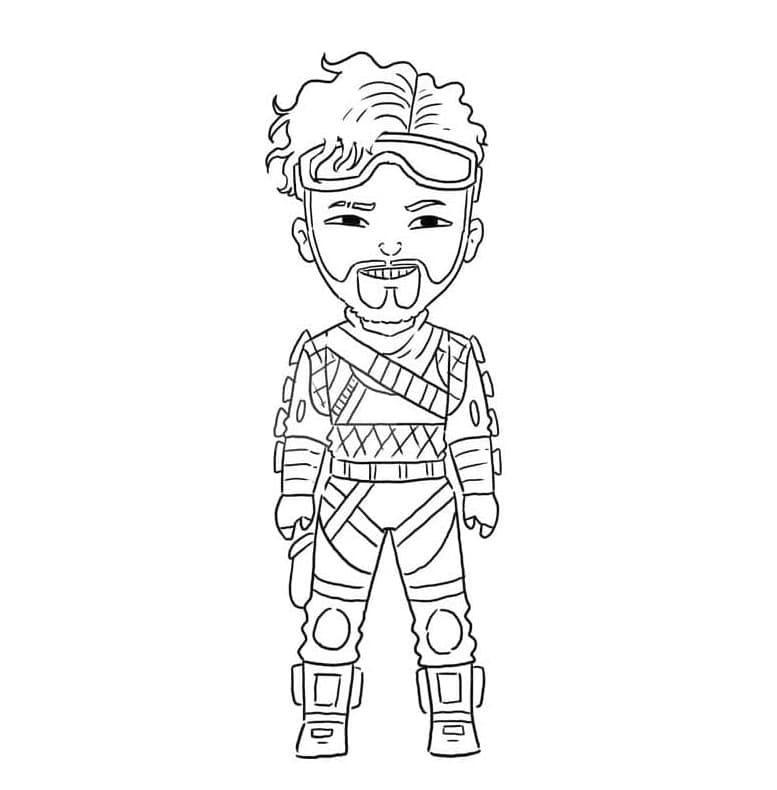 Chibi Mirage Apex Legends Coloring Page