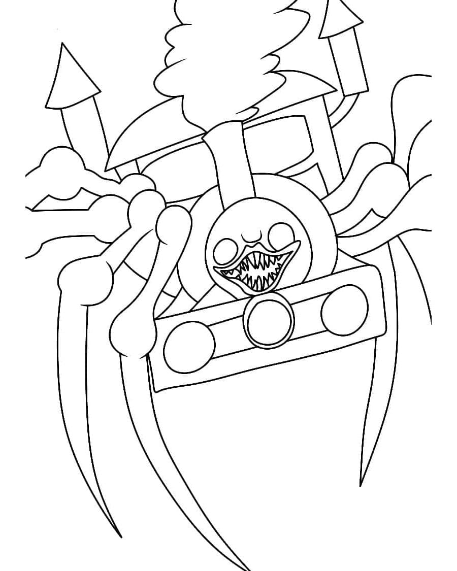 Choo-Choo Charles Nightmare Run Coloring Page