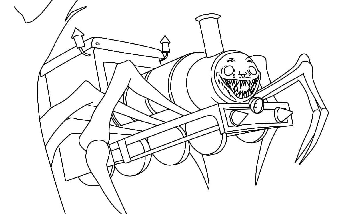 Choo-Choo Charles Scary Coloring Page