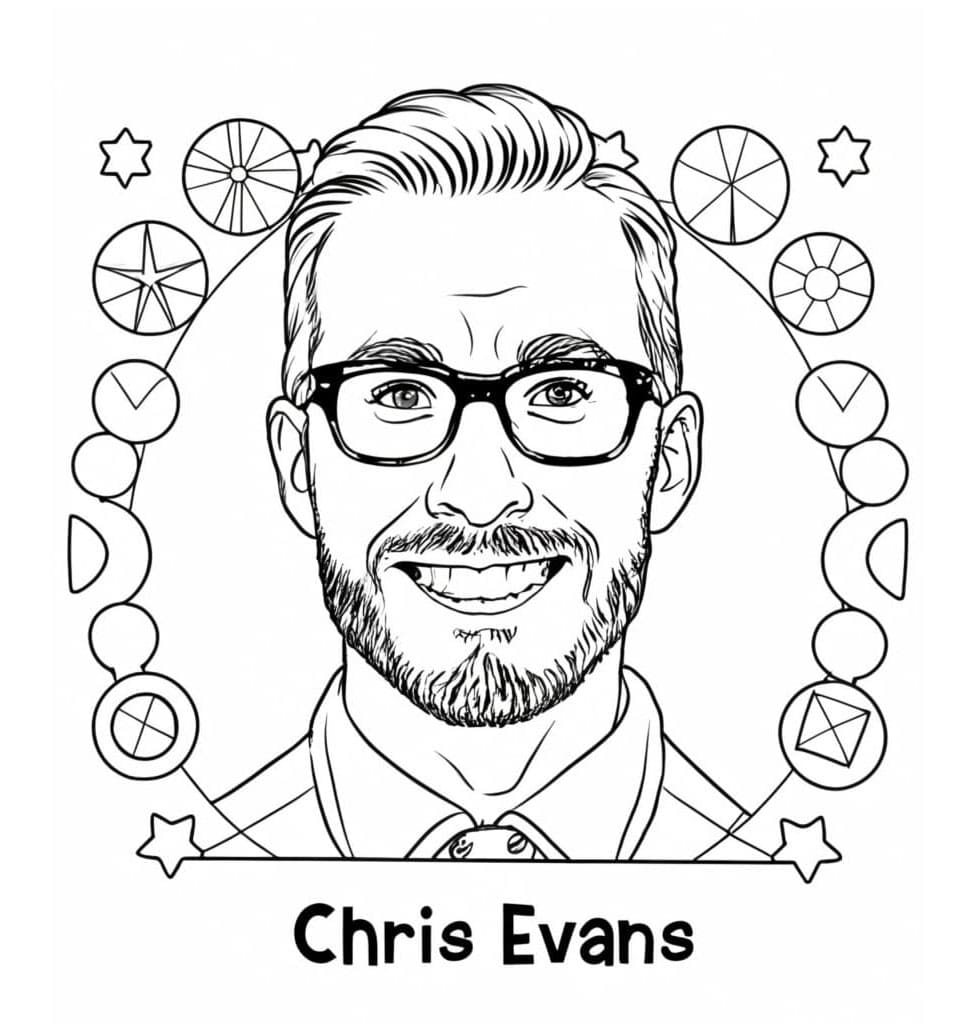 Chris Evans Captivating Star Coloring Page