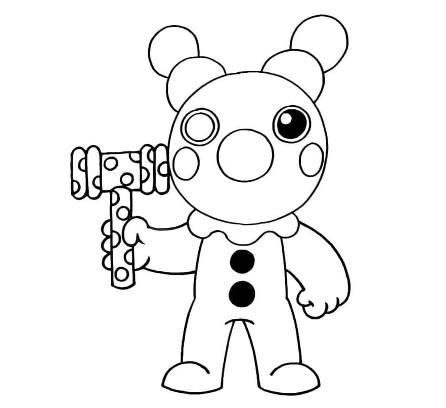 Clowny Costume in Piggy Roblox Coloring Page