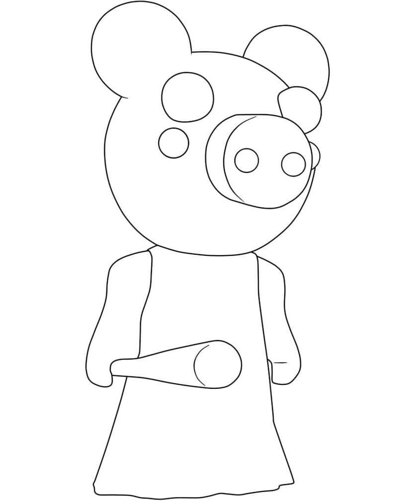 Complimentary Piggy Roblox Coloring Page