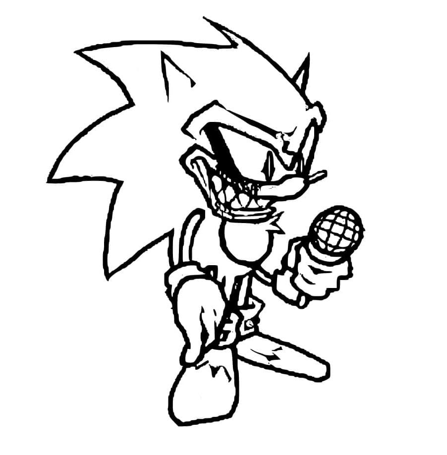 Complimentary Sonic Exe Sketch Coloring Page