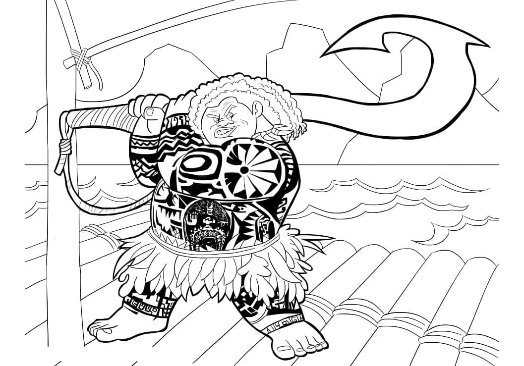 Cool Maui Free For Kids Coloring Page