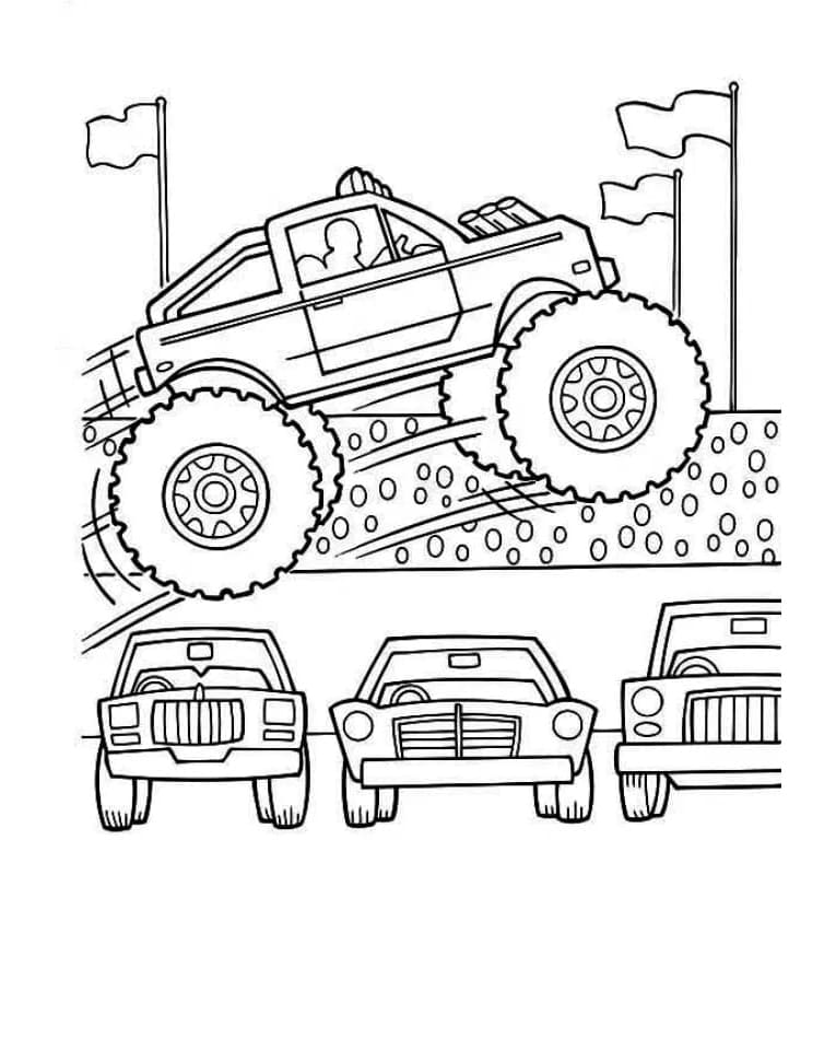 Cool Monster Truck For Free For Kids Coloring Page