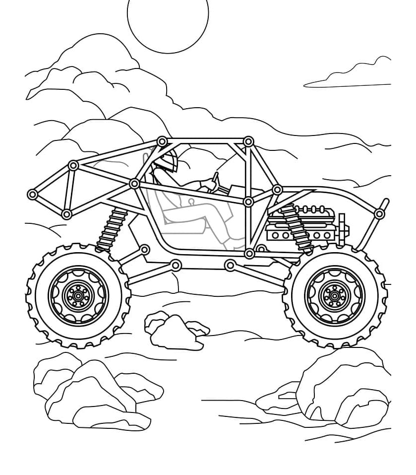 Cool Monster Truck Free For Kids Coloring Page