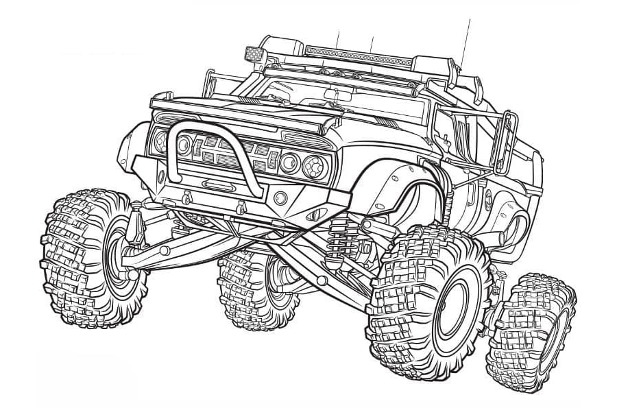 Cool Monster Truck Free Printable Coloring Page