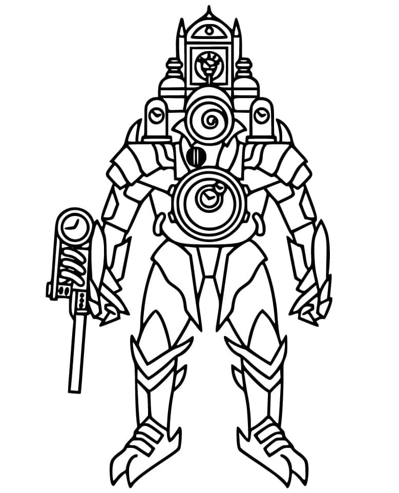 Cool Titan Clock Man Free For Kids Coloring Page