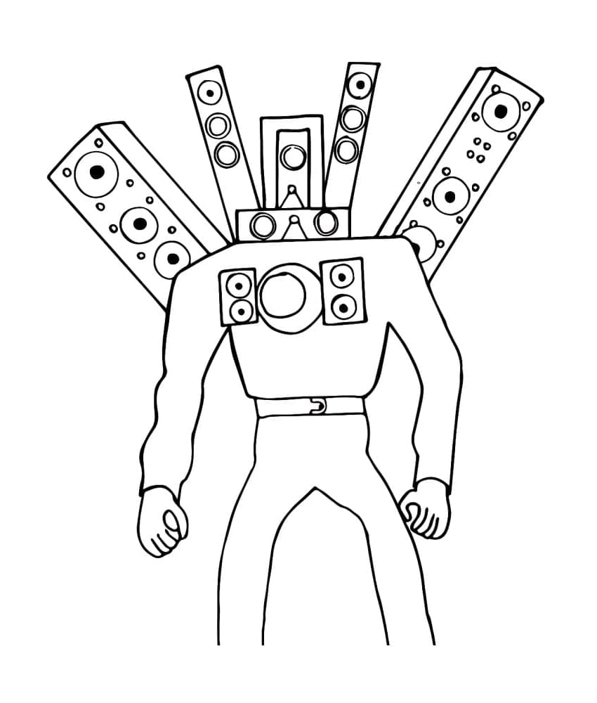 Cool Titan Speakerman Free Printable Coloring Page