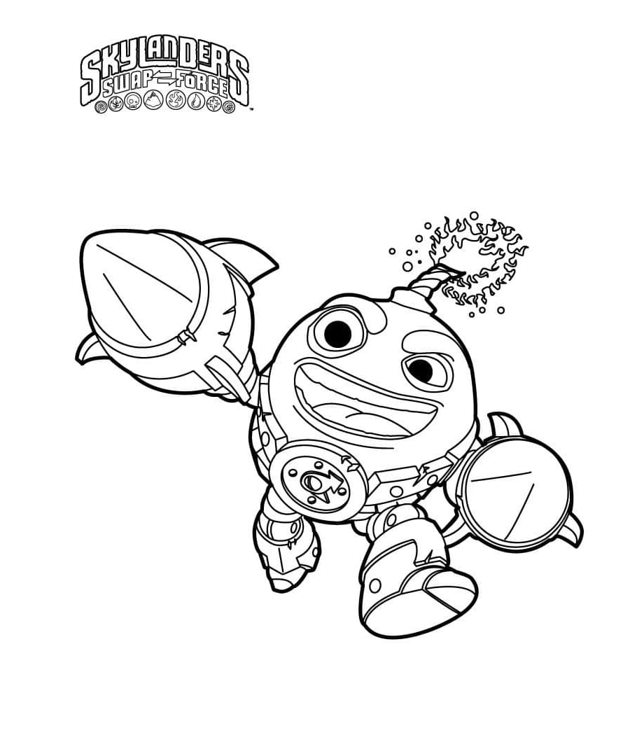 Count Down Skylanders Free Coloring Page