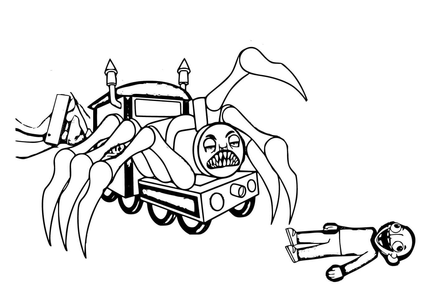 Creative Choo-Choo Charles Sketch Coloring Page