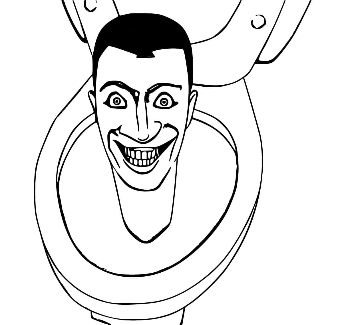 Creepy Skibidi Toilet Free Printable Coloring Page