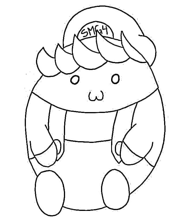 Cute Beeg SMG4 Coloring Page