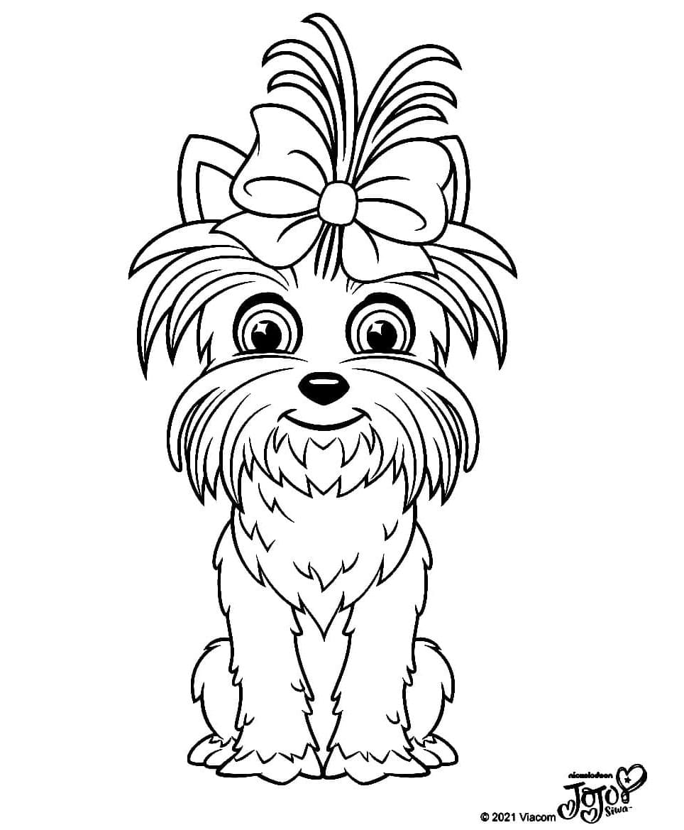 Cute Bow Bow Adorable Paws Coloring Page