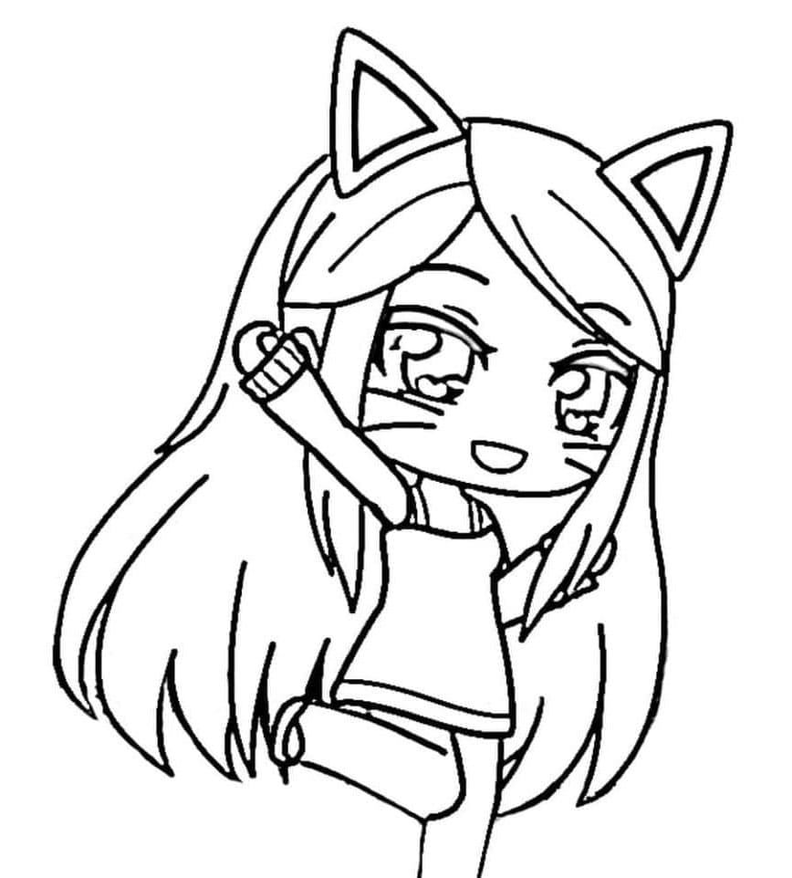 Cute Cat Girl Gacha Life Pawsitively Adorable Adventures Coloring Page