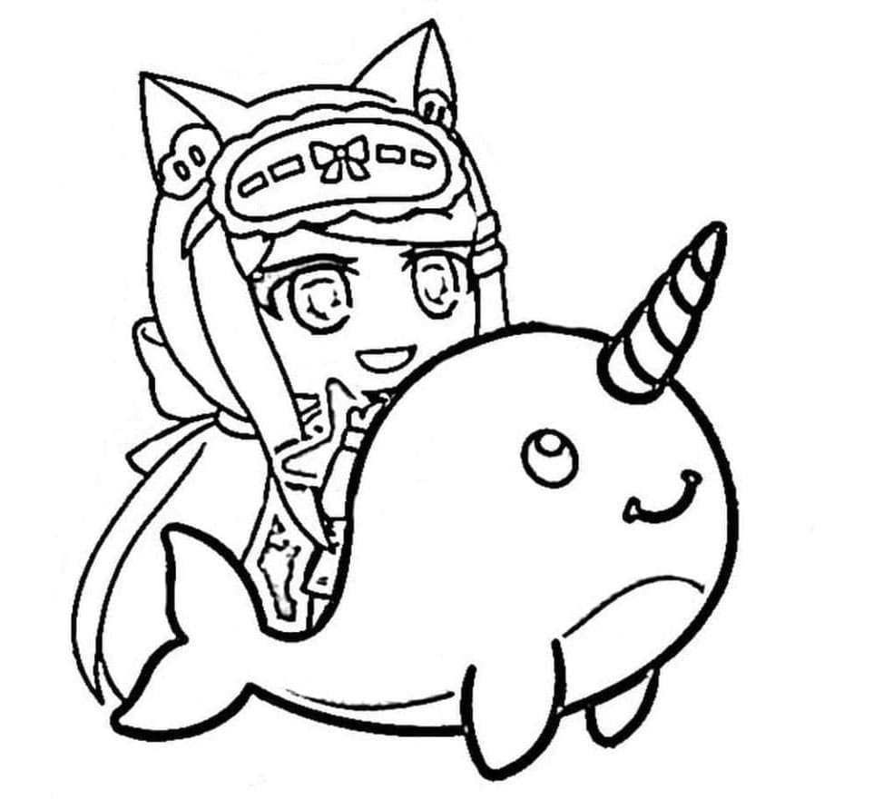 Cute Pet Gacha Life Whimsical Whiskers and Tail Tales Coloring Page