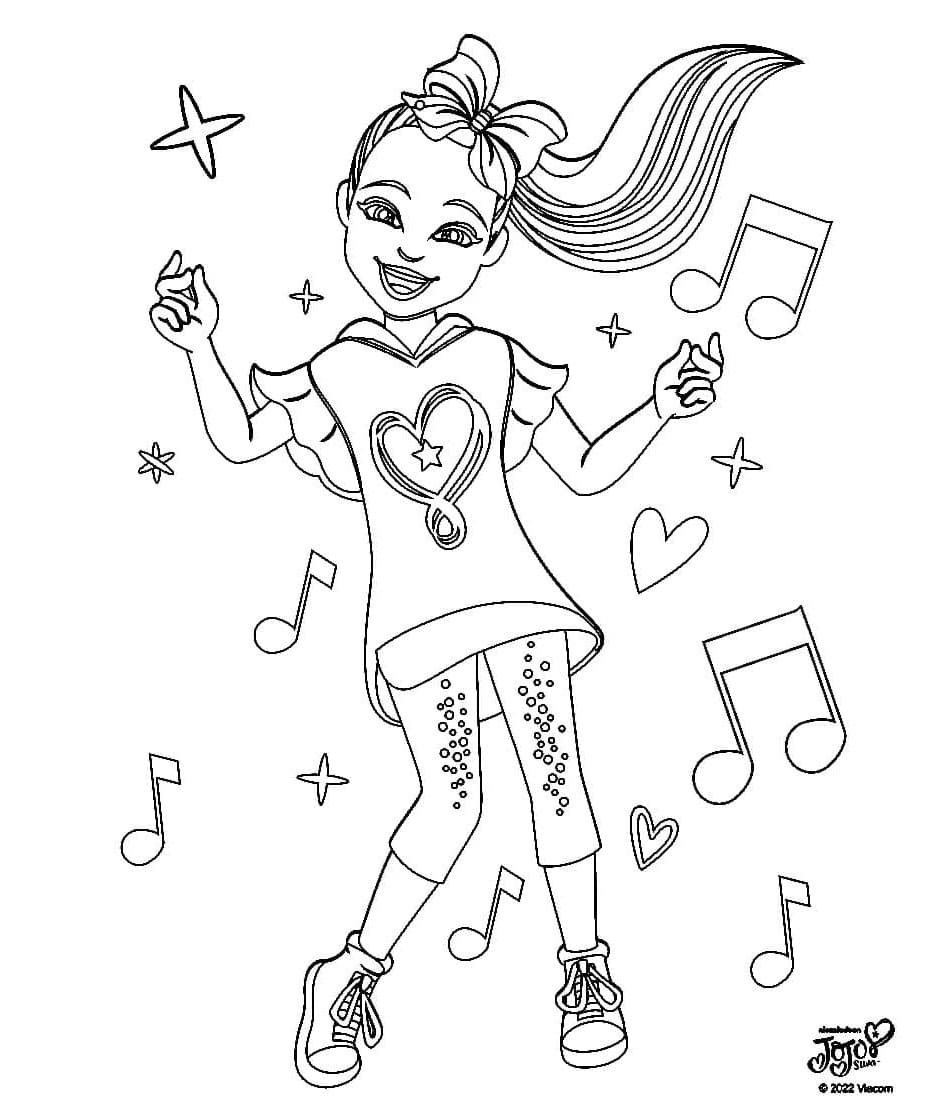 Dancing Jojo Siwa Moves and Melodies Coloring Page