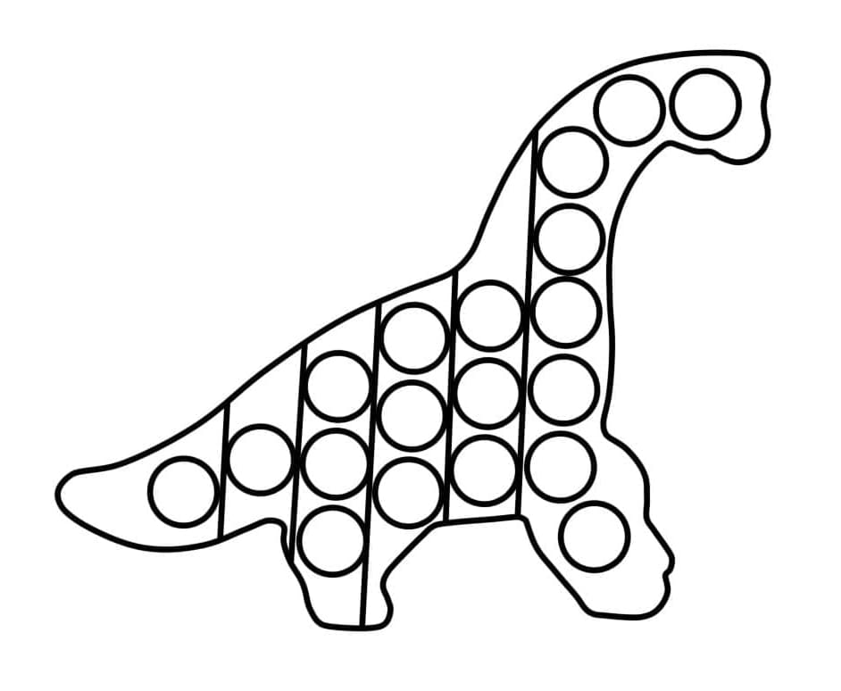 Dinosaur Pop It Coloring Page