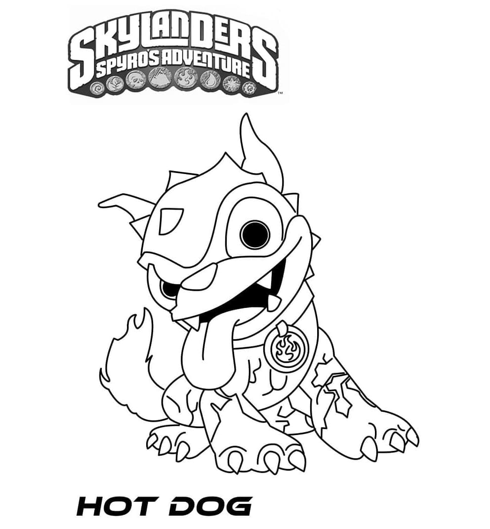 Dog Skylanders Free Printable Coloring Page