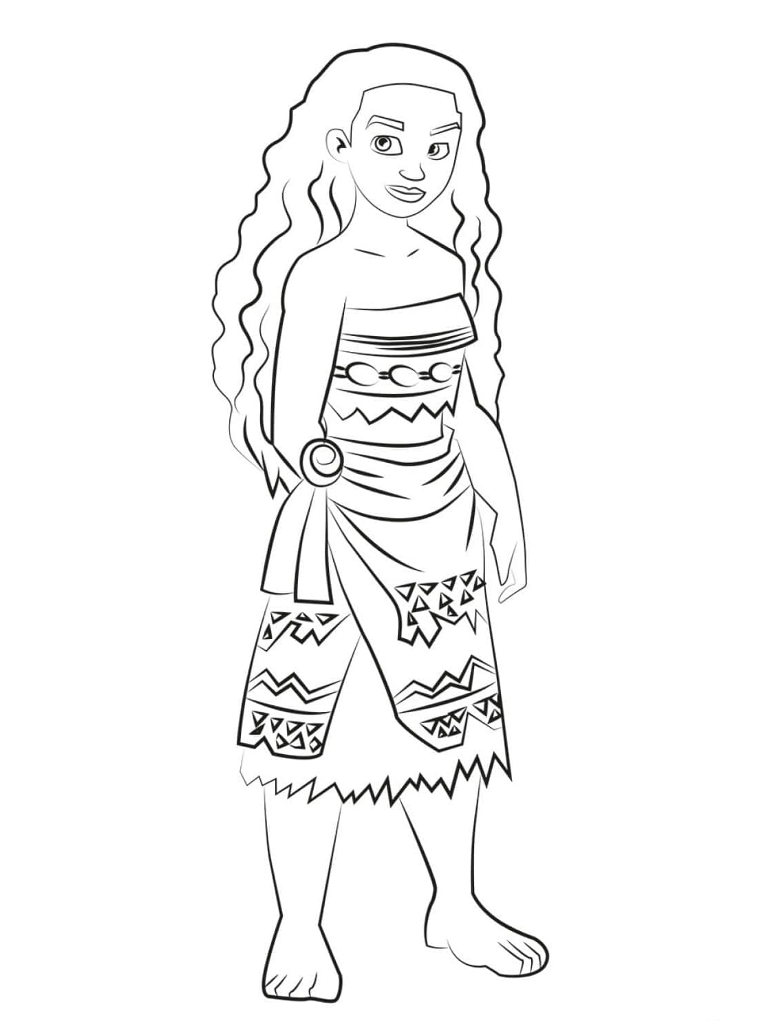 Drawing of Moana Free For Kids Coloring Page