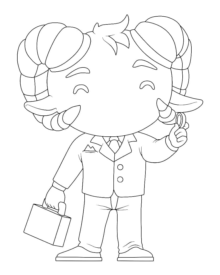 Dream SMP Goat Free Coloring Page