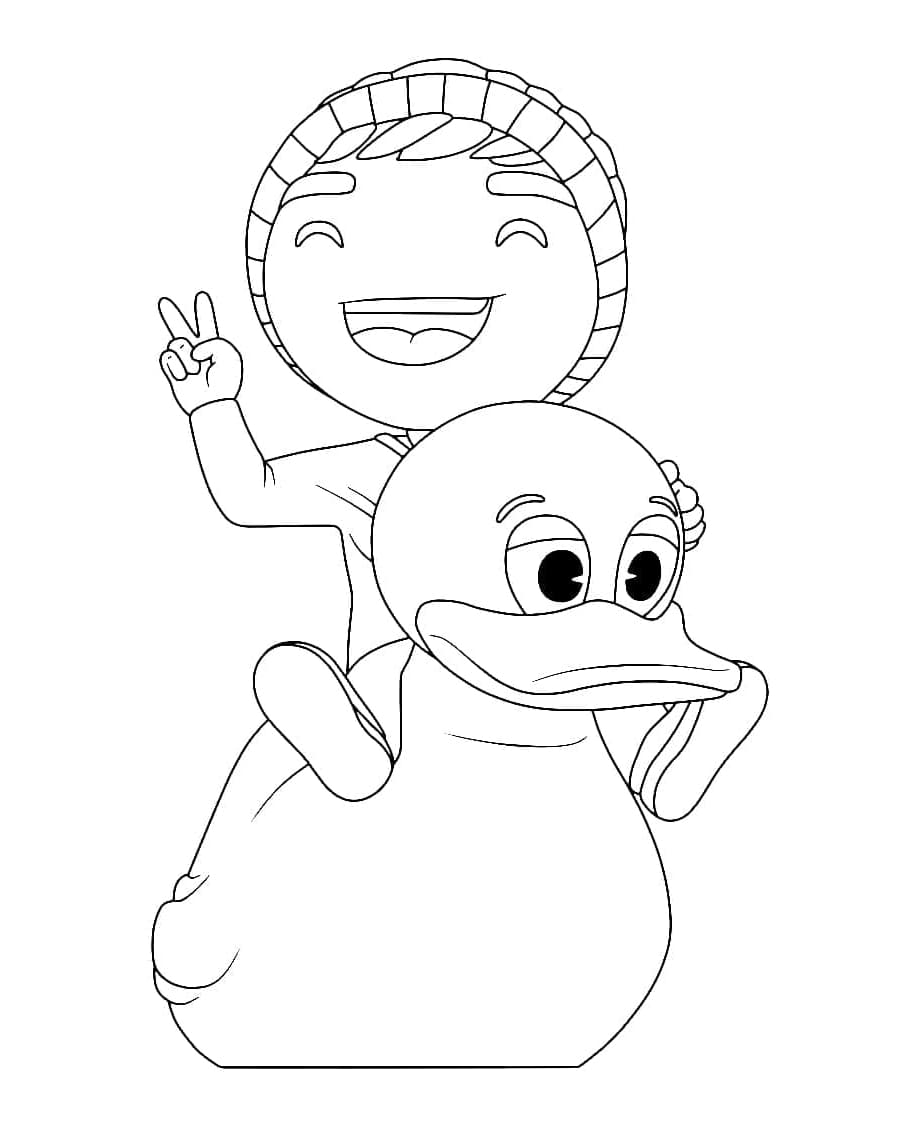 Dream SMP and Duck Coloring Pages