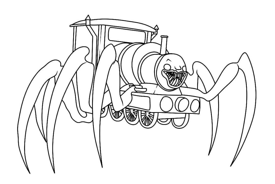 Dynamic Choo-Choo Charles Train Coloring Page