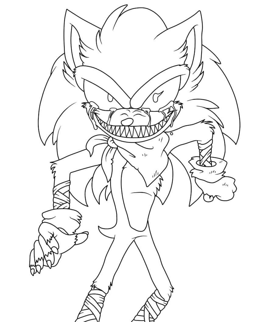 Eerie Sonic Exe Illustration Coloring Page