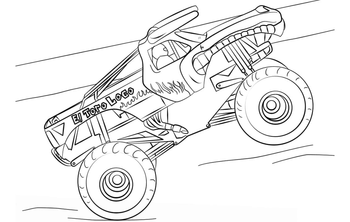 El Toro Loco Monster Free Printable Coloring Page