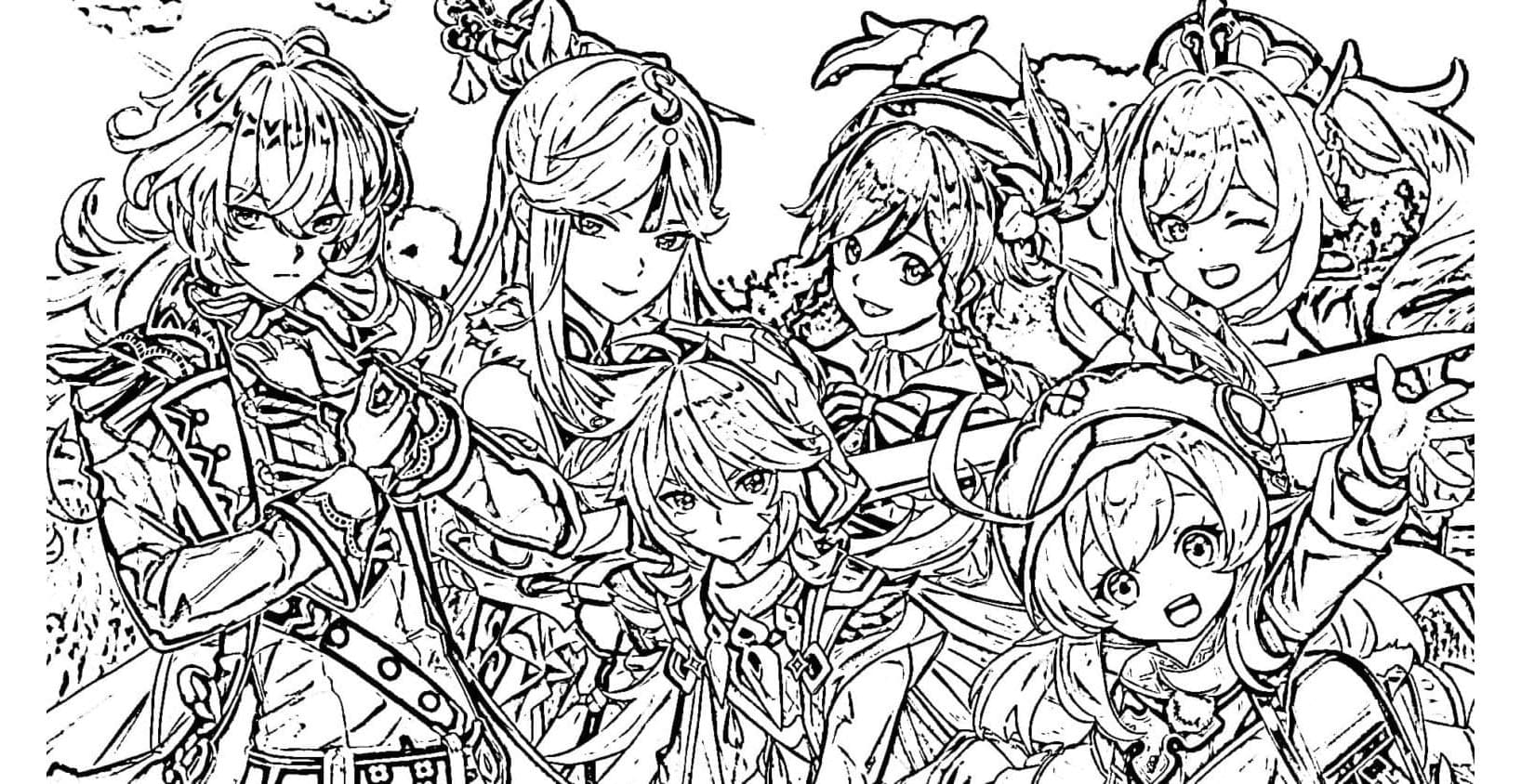 Etrian Odyssey of Genshin Impact Coloring Page