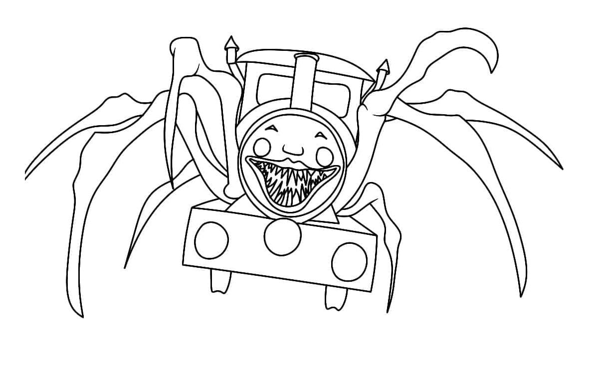 Exciting Choo-Choo Charles Game Coloring Page