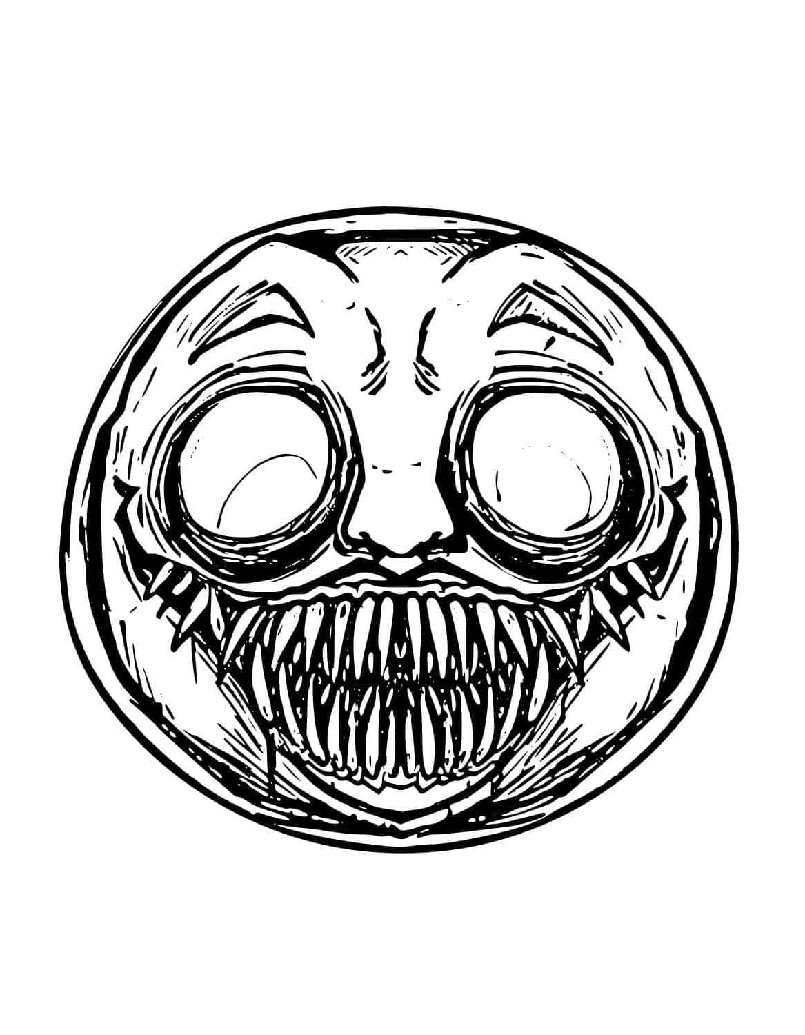 Expressive Choo-Choo Charles Face Coloring Page