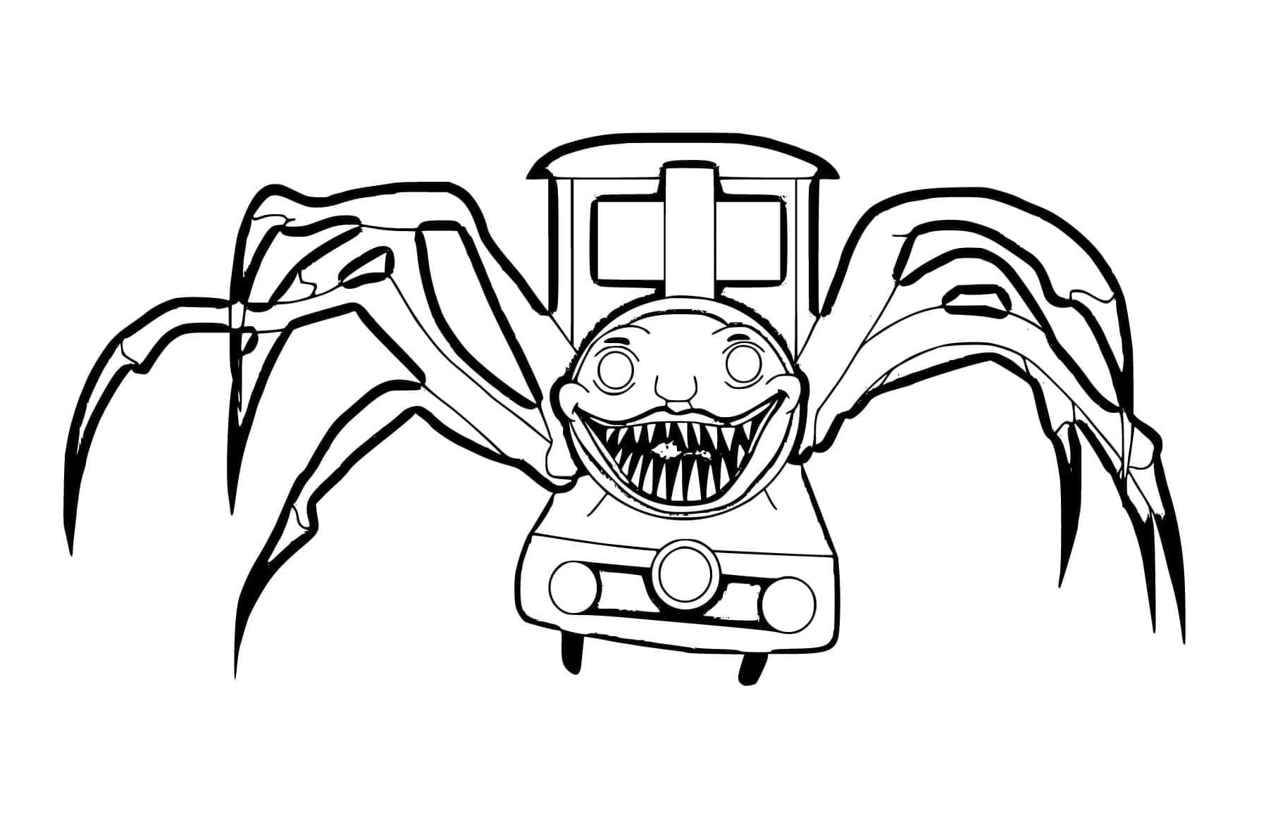 Fearsome Choo-Choo Charles Monster Coloring Page