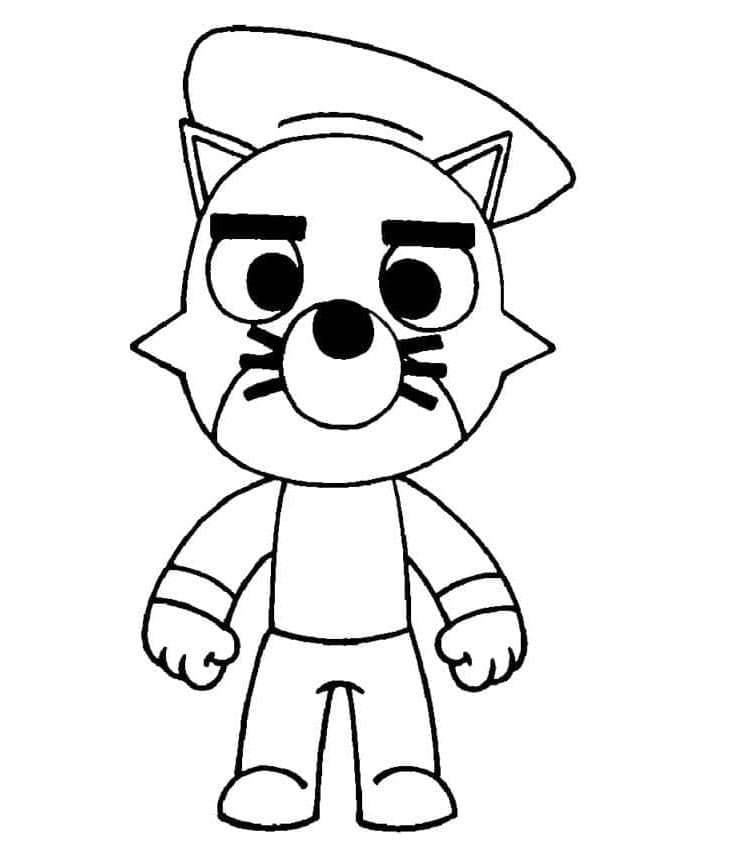 Felix Costume in Piggy Roblox Coloring Page