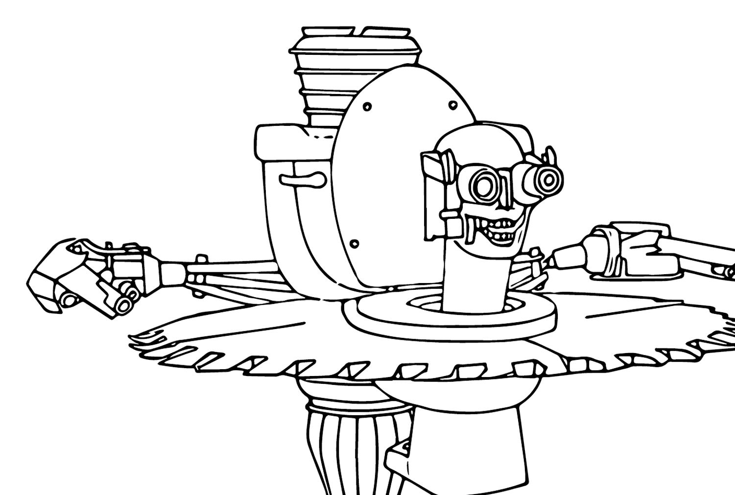 Flying Buzzsaw From Skibidi Toilet Coloring Page