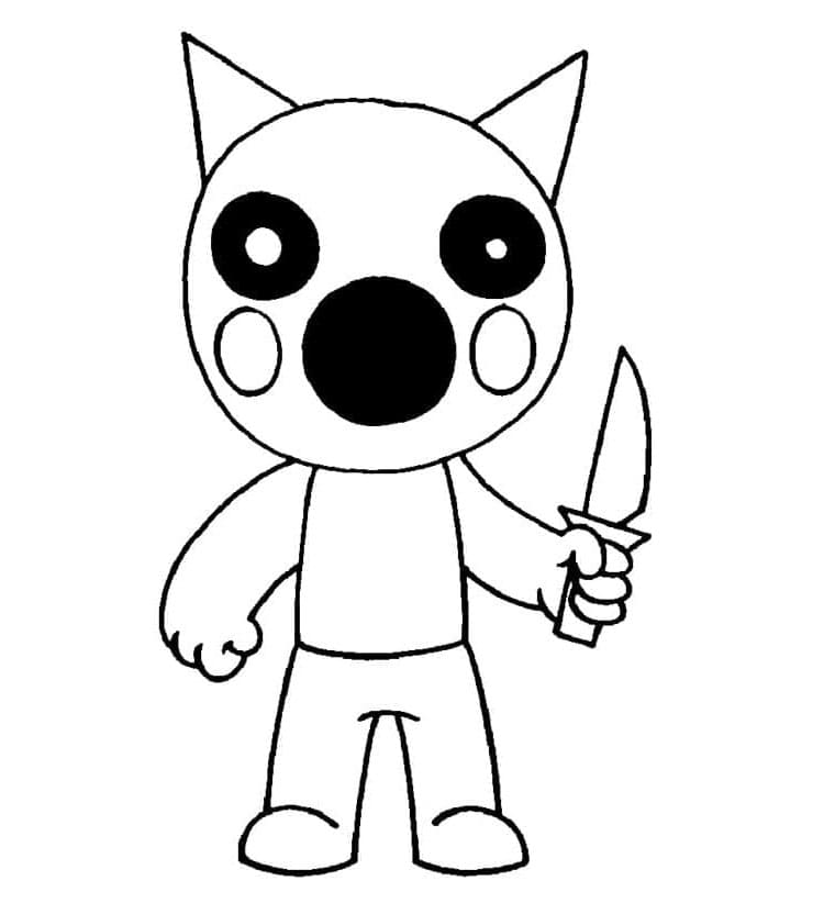 Foxy Costume in Piggy Roblox Coloring Page