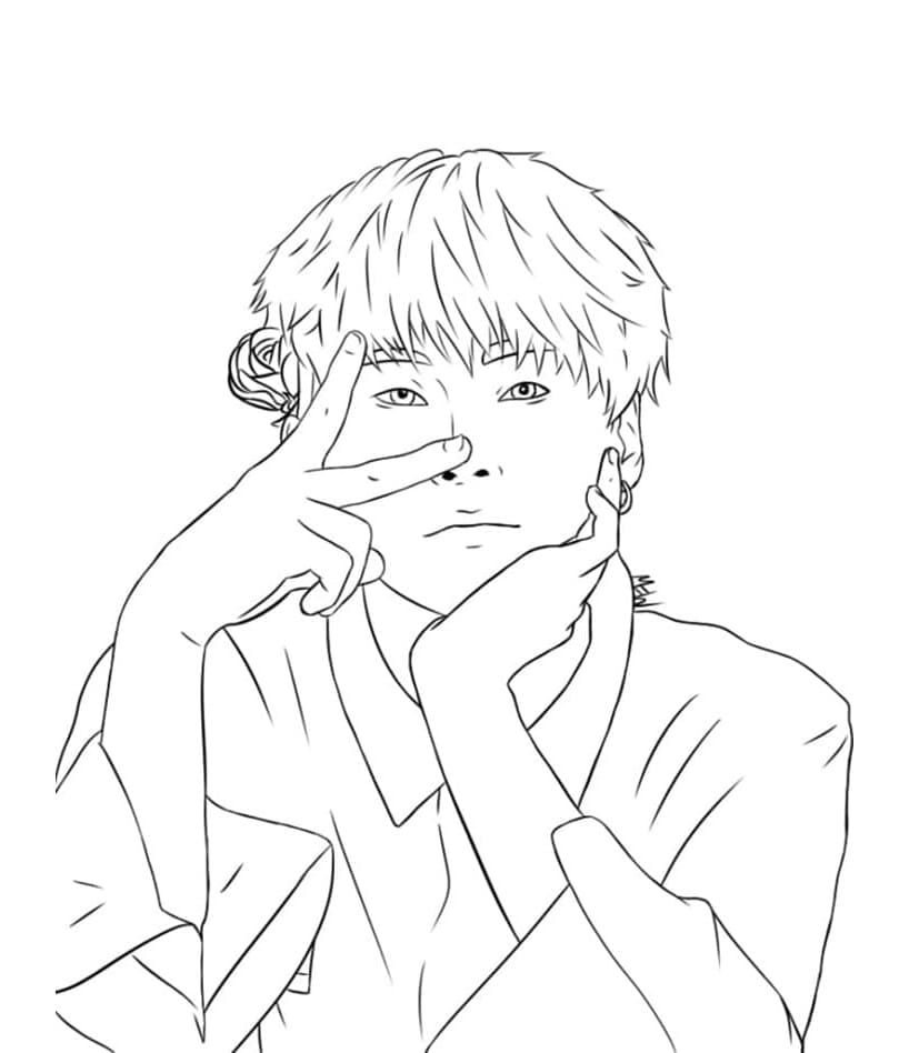 Free BTS Handsome Coloring Page