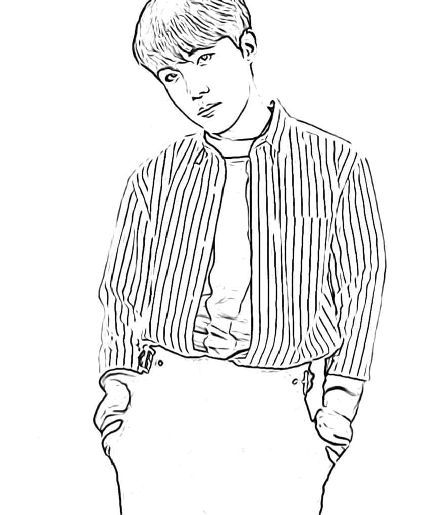 Free BTS Picture Coloring Page