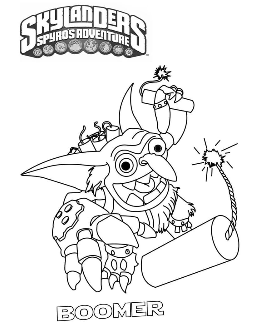 Free Boomer From Skylanders Coloring Page