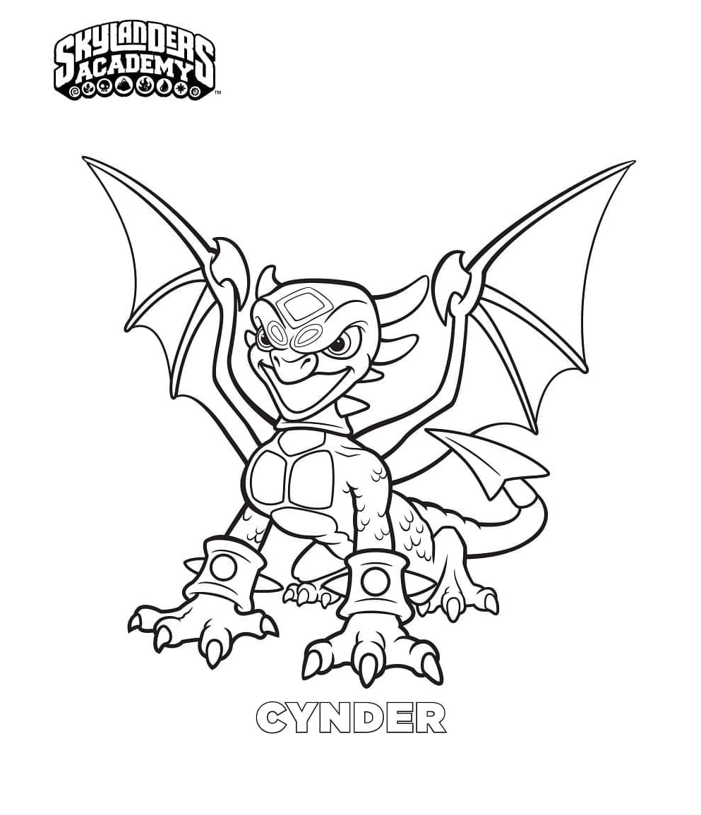 Free Cynder Skylanders Academy Coloring Page