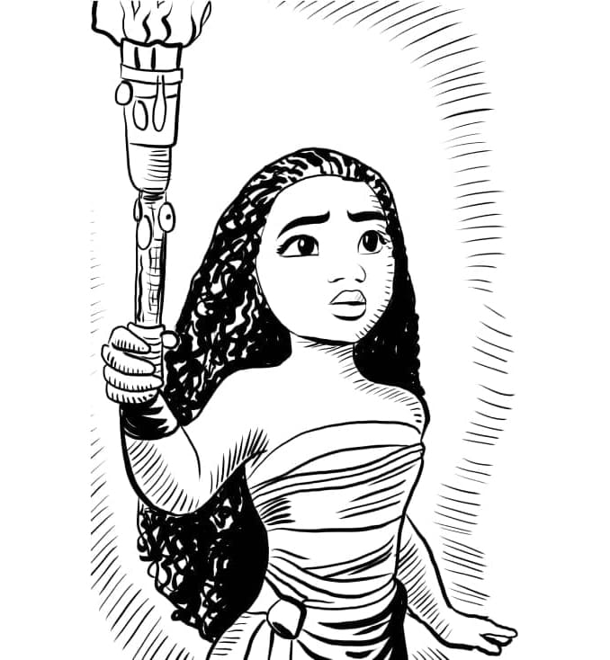 Free Drawing Moana Coloring Page