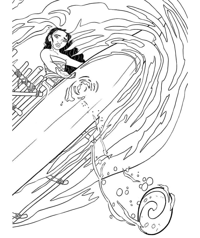 Free Image Sad Moana Coloring Page