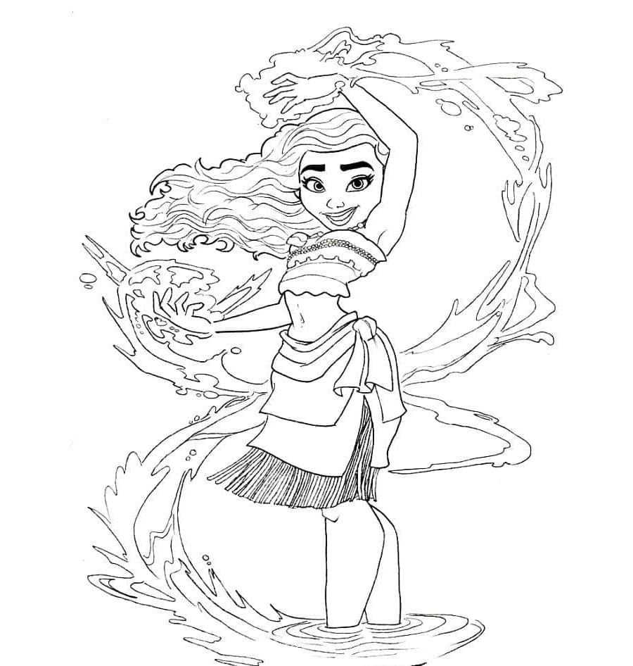 Free Image Very Pretty Moana Coloring Page