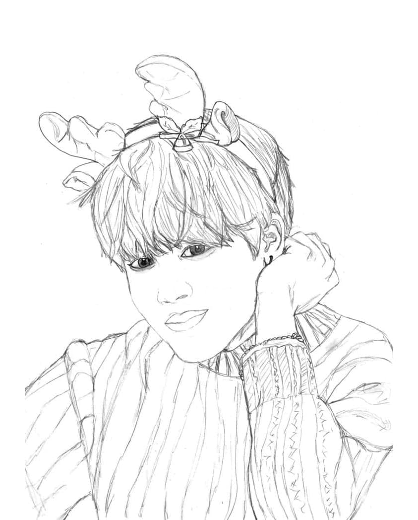 Free Printable BTS Cool Boy Coloring Page