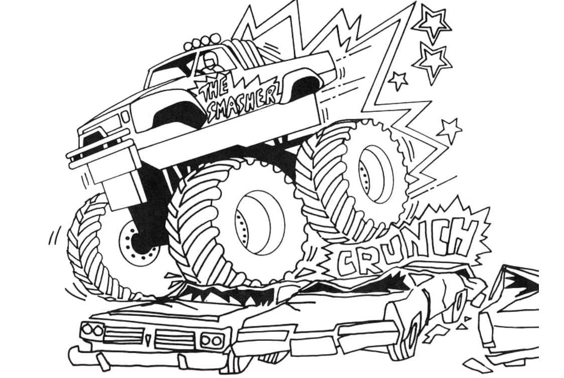 Free Printable Cool Monster Truck Coloring Page